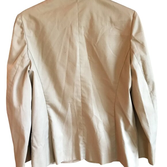 Country Suburbans Blazer Jacket: Vintage Lightweight Cotton Blend, Tan Size 12 - Picture 2 of 8